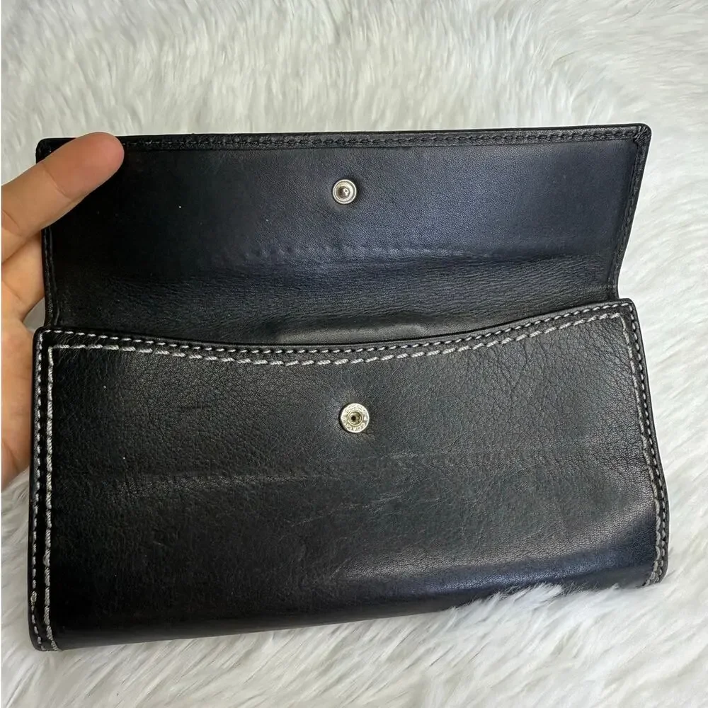 y2k COACH Vintage Soho Black Turn Lock Wallet